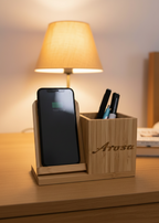Bamboo Boss Ladestation Arosa Gravur mit Handy