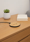 Bamboo wireless charger mit Arosa Gravur