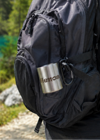 Tasse mit Karabinerhacken und Name