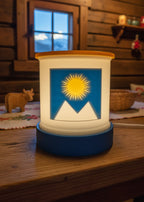 Lithophane Lampe mit Arosa Fahne