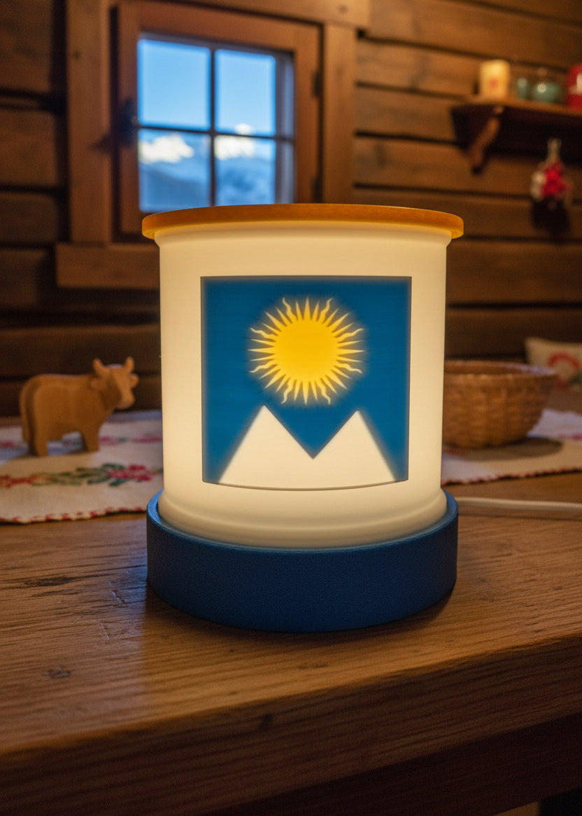 Lithophane Lampe mit Arosa Fahne