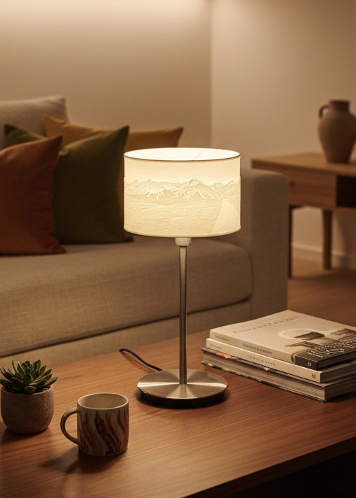 Lithophane Lampe mit Aroser Panorama