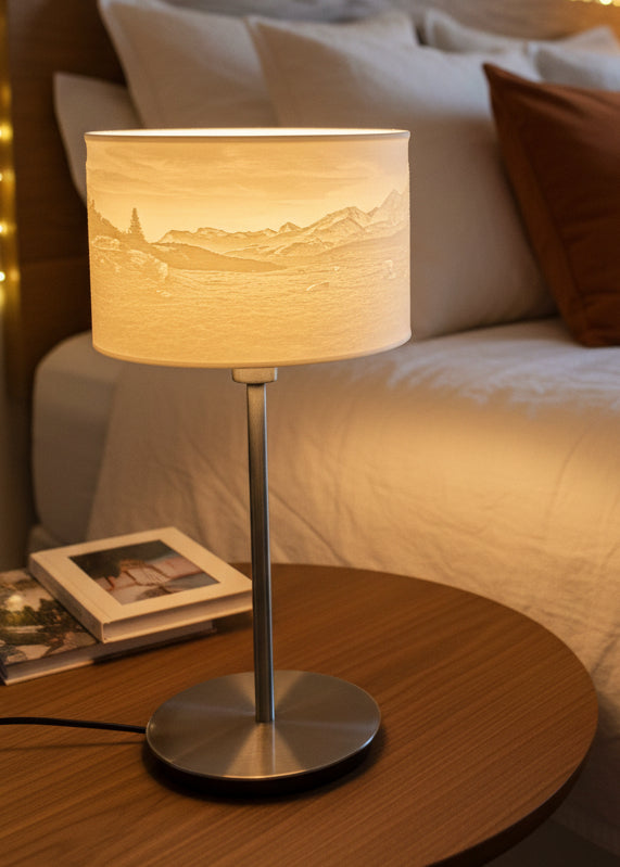 Lithophane Lampe mit Aroser Panorame