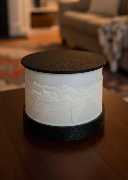 Lithophane Lampe mit Arosa Panorama aus