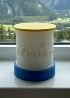 Lithophane Lampe mit Aroser Schriftzug aus
