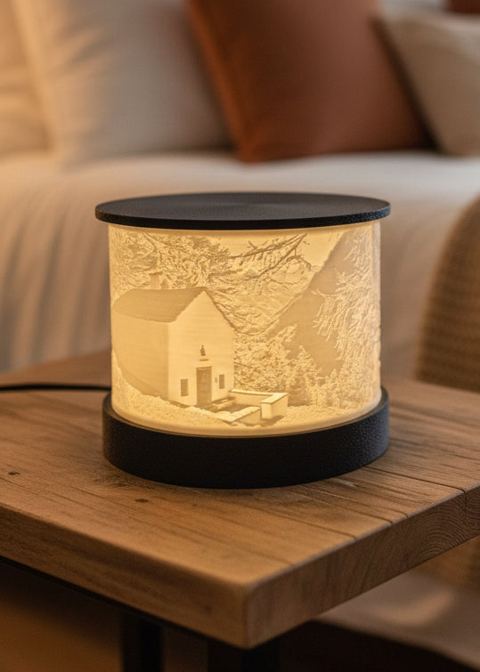 Lithophane Lampe mit Bleiken Kapelle