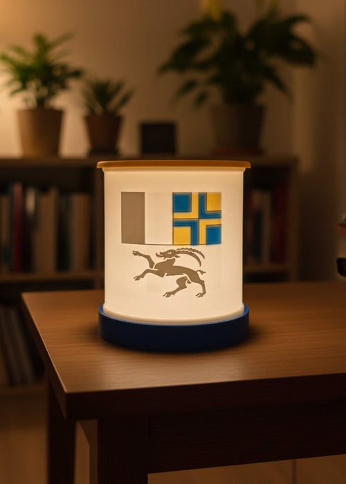Lithophane Lampe mit Bündner Fahne