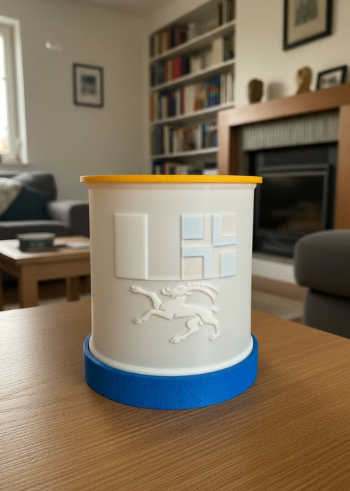 Lithophane Lampe mit Bündner Fahne aus