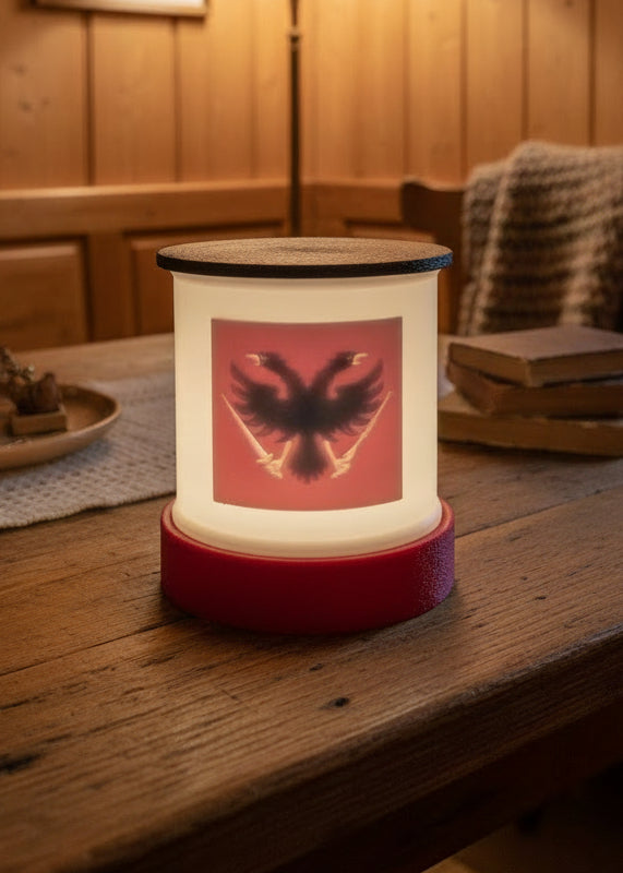 Lithophane Lampe mit Simplon Fahne