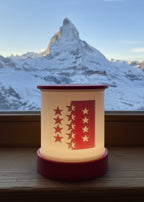 Lithophane Lampe mit Walliser Fahne