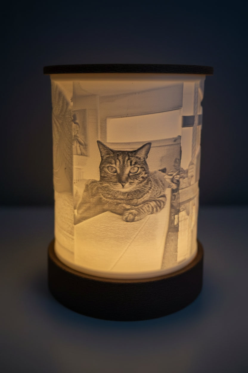 Lithophane Lampe Katze