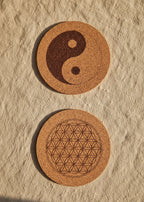 Untersetzer Kork Blume des Lebens Yin Yang