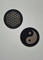Untersetzer Kunstleder Yin Yang Blume des Lebens